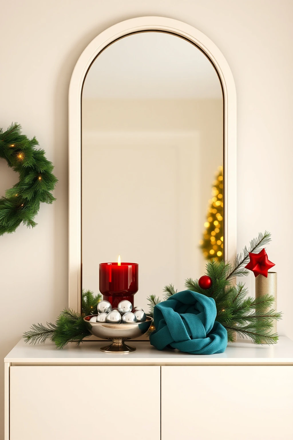 Use a mirror to multiply Whoville sparkle on a modern console