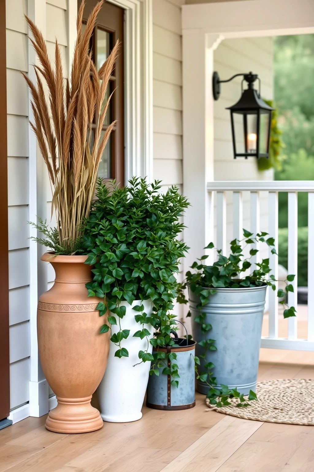 Swap One Big Planter for a Grouping of Three for a Fuller Look