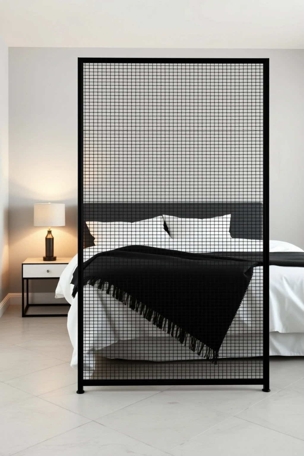Metal Mesh Screen with Black Trim for Modern Contrast