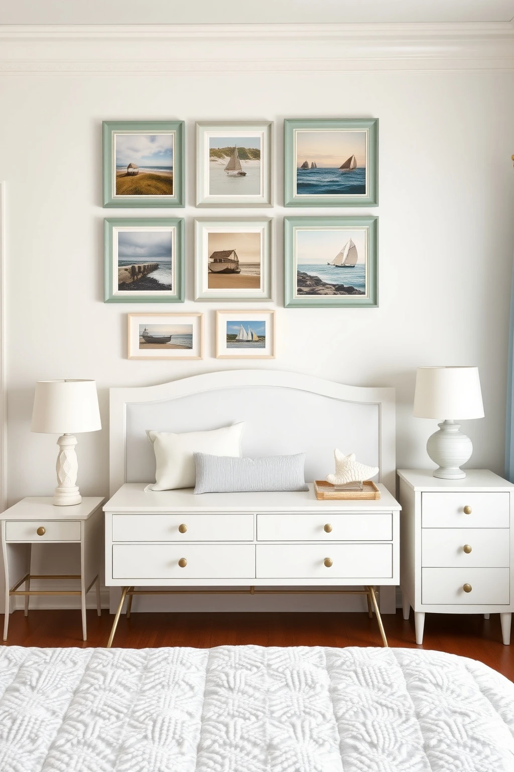 Vintage Coastal Art and Sea-Glass Lighting