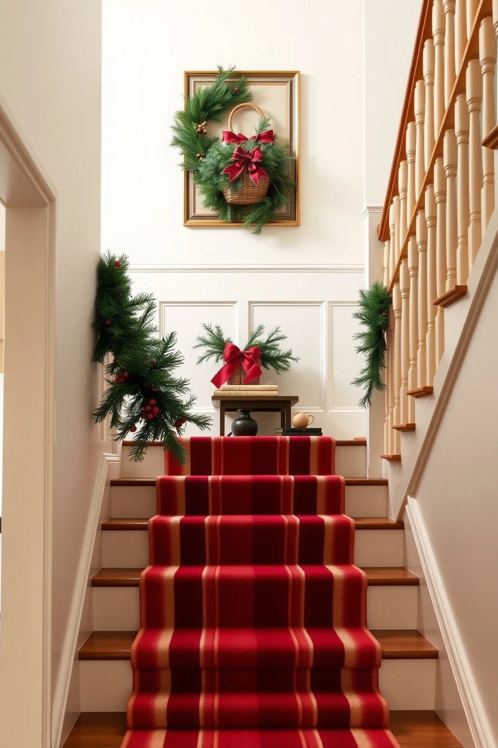 Style the staircase runner with stripe rhythm and safe placement