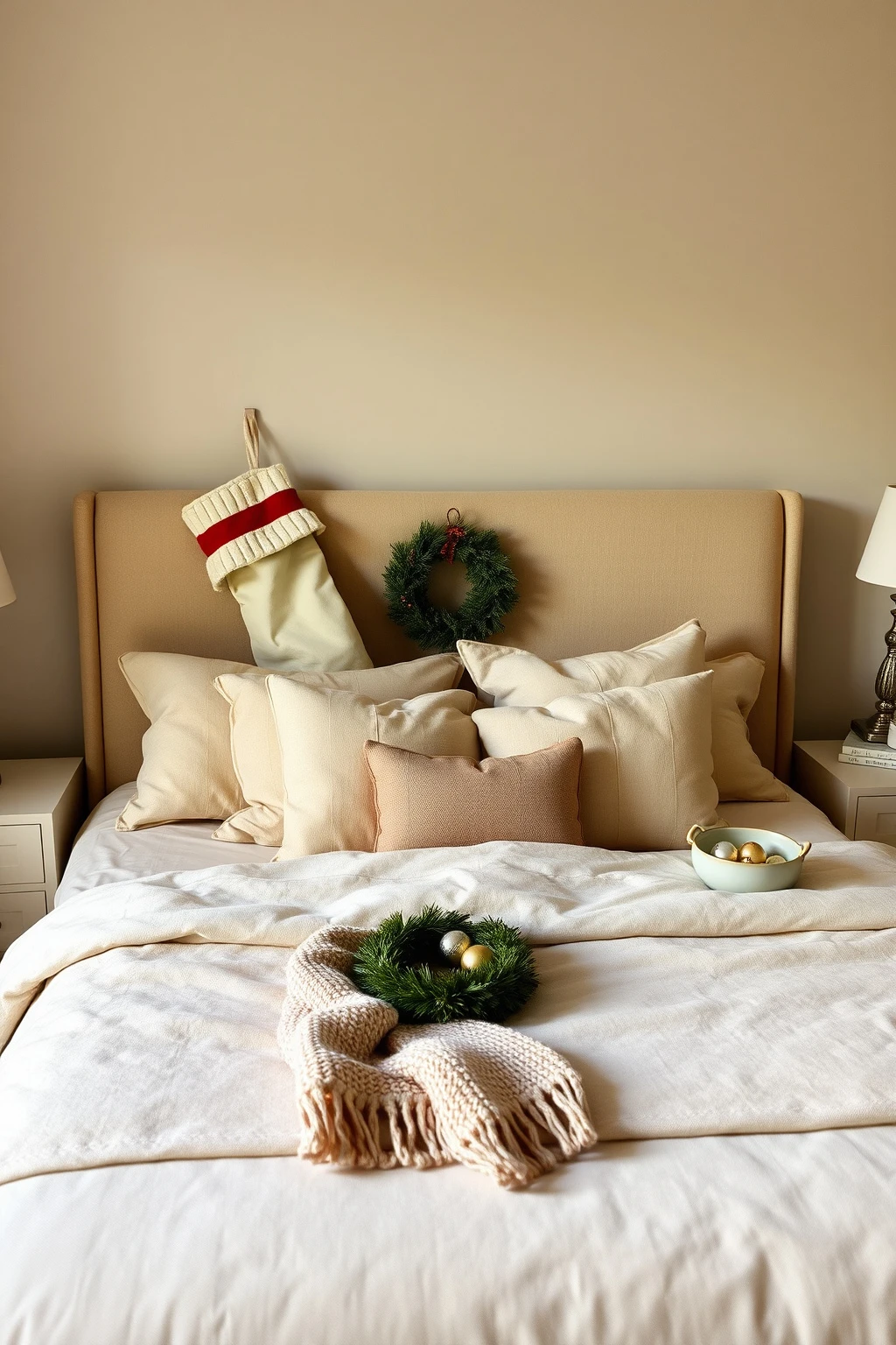 Make your bedroom feel storybook with oversized stockings (without crowding)