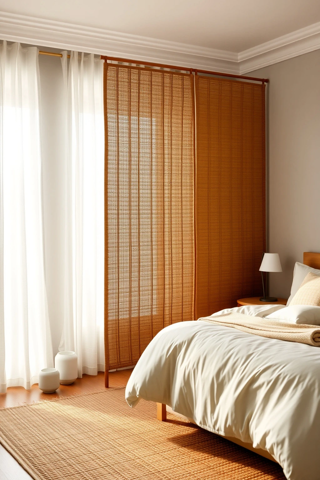 Tall Burlap or Jute Screen for Budget-Friendly Privacy