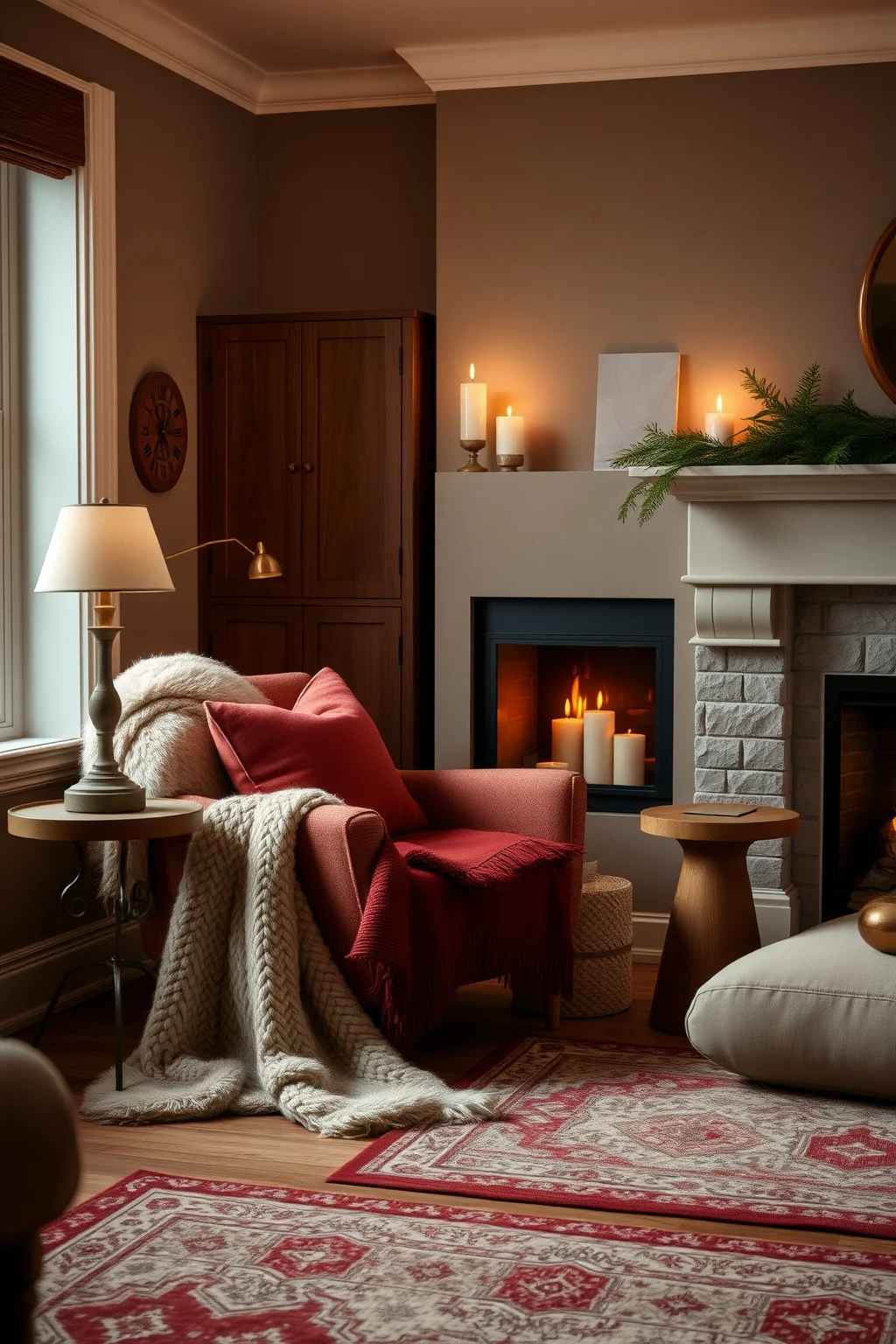 Add a faux fur or shearling throw only in the seating zone