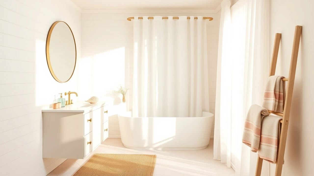 20 Pink Coastal Bathroom Ideas to Brighten & Relax inspiration photo